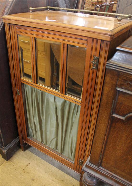 Late Victorian music cabinet, enclosed by a glazed and mirrored door